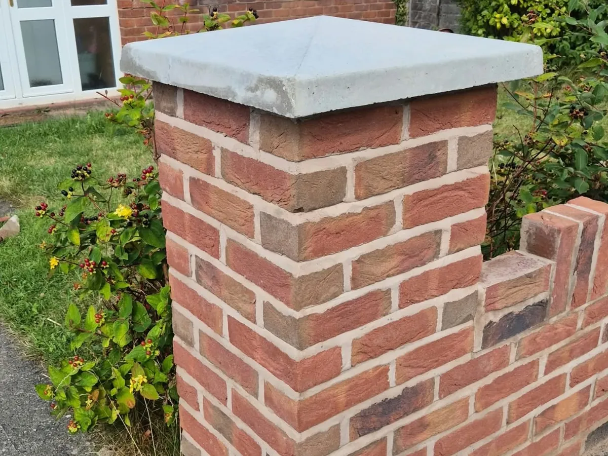 Front garden wall and pillars by RLG Construction