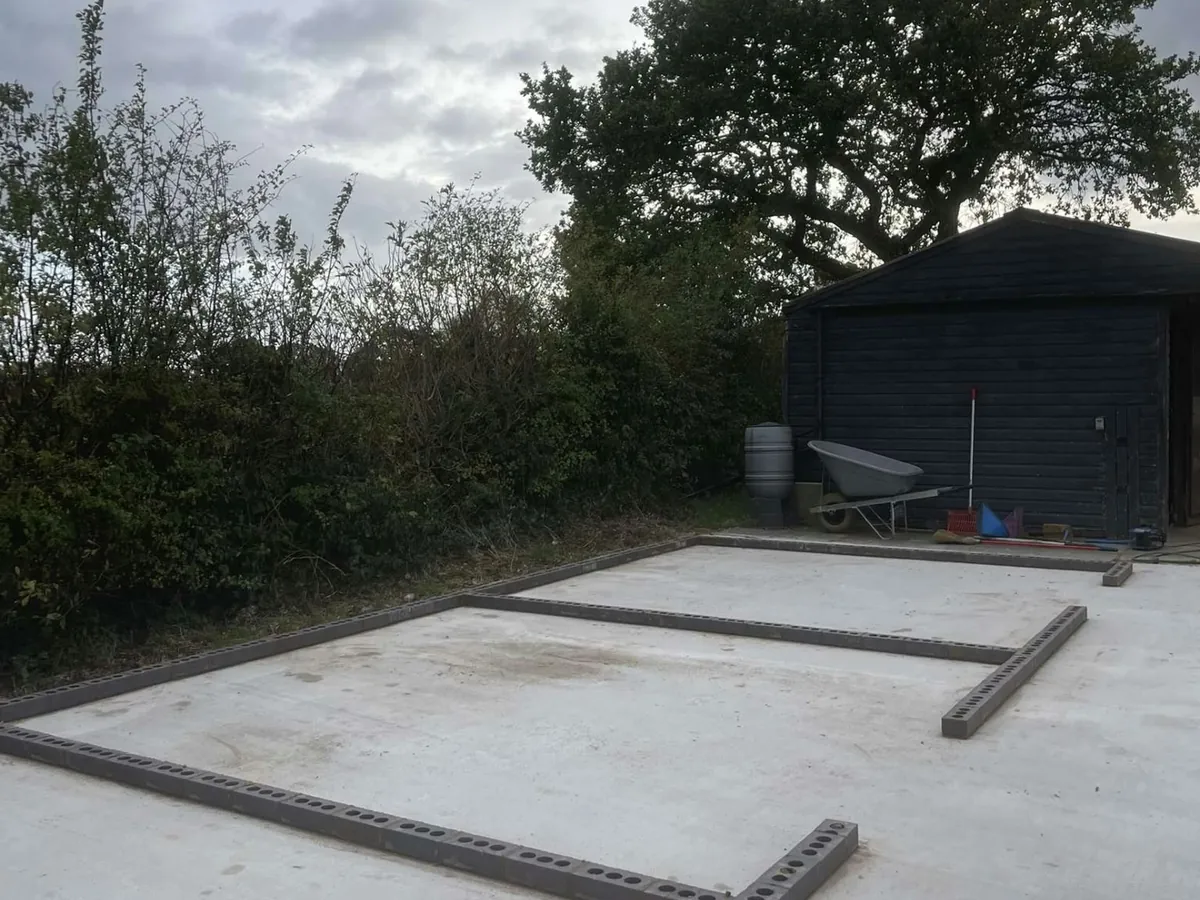 Base poured and set out by RLG Construction